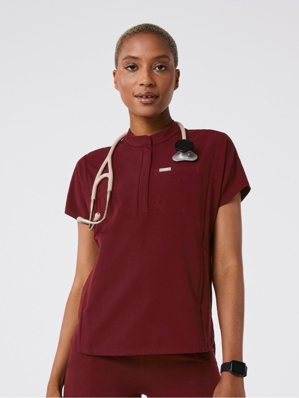 Fig’s Burgundy Montex Scrub Top